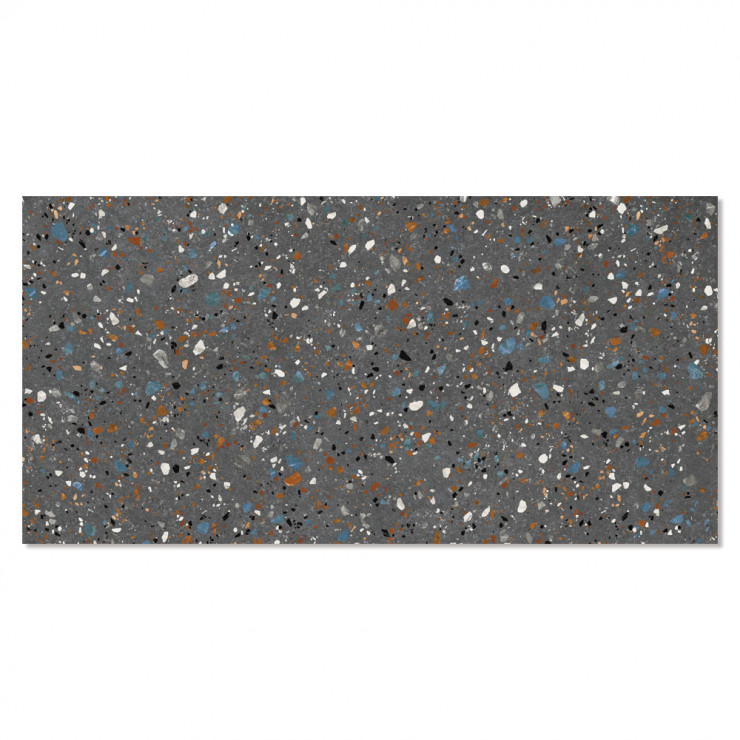 Klinker Terrazzo Colorful Mörkgrå Matt 60x120 cm-0
